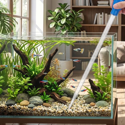 Aquarium Cleanings Dropper, Turkey Baster, Extra Long Blue Siphon for Fish Tank Aquariums Gravel Cleaner, Fishs Tanks Cleaning Tools for Fish Tank Cleaning, Waste Remover for Aquarium