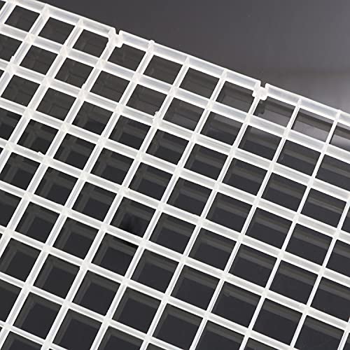 RLECS 2pcs 30cm x 15cm Plastic Grid Divider Tray Egg Crate Louvre Aquarium Fish Tank Bottom Isolation, White