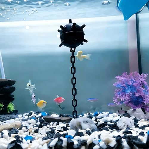 Floating Ornament with Suction Cup for Fish Tank, Decorative Item for Aquariums, Featuring an Underwater Torpedo Design Sea Mine