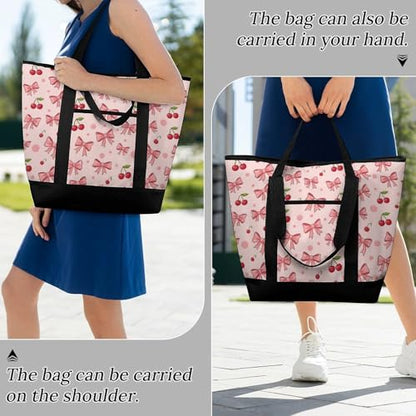 SWEET TANG Cooler Bag Insulated for Travel, Bow Cherry Pink Food Delivery Cooler Bag for Beach, Travel, Picnics - color: Pattern 83