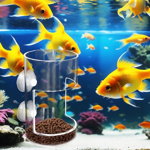No Mess Aquarium Feeder, 2026 New Acrylic Clear Fish Tank Feeder with Suction Cup, Preventing Food Scattering (Square) - color: Square