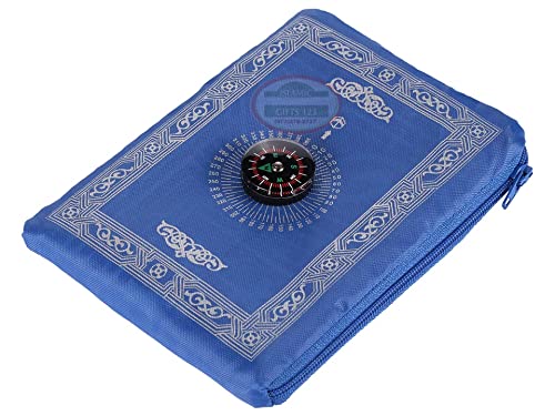 Portable Pocket Prayer Mat Light Muslim Travel Praying Rug Islamic Prayer Rug Islamic Wedding Favor Islamic Favors Islamic Gifts Ramadan Gift Eid Gifts Islamic Decoration (1, Blue) - color: Blue