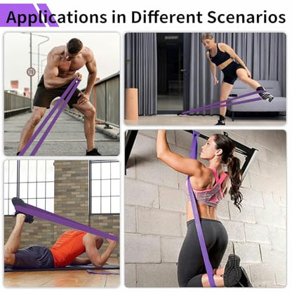 12-Pack Resistance Bands Set - Pull Up Assist, Strength Training & Physical Therapy for Home Gym | Exercise Loop Bands for Men & Women - color: Purple 35-85lbs