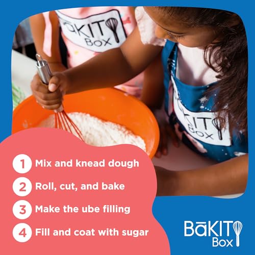 BāKIT Box Ube Treasure Donuts Kit – Make Ube Donuts at Home with Kids | Baking Kit with STEM Activities, Pre-Measured Ingredients, and Educational Fun - color: Ube Treasure Donuts
