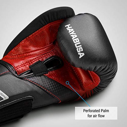 Hayabusa T3 Boxing Gloves - Sparring | Sparring Gloves, Muay Thai Gloves, Kickboxing Gloves, Heavy Bag Gloves, Boxing Gloves for Men and Women, Boxing Gloves - color: Black/Red, size: 12oz