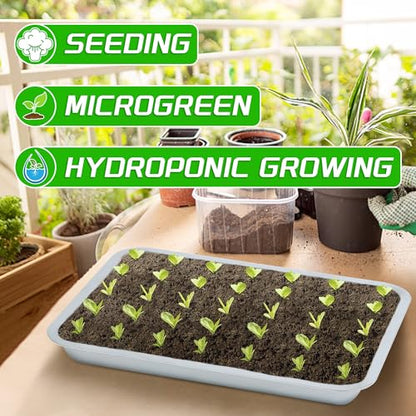 6 Pack Seed Starter Tray 13.78x 10.24x 1.38Inch Plant Germination Trays Stainless Steel Seed Sprouting Trays Microgreens Growing Trays