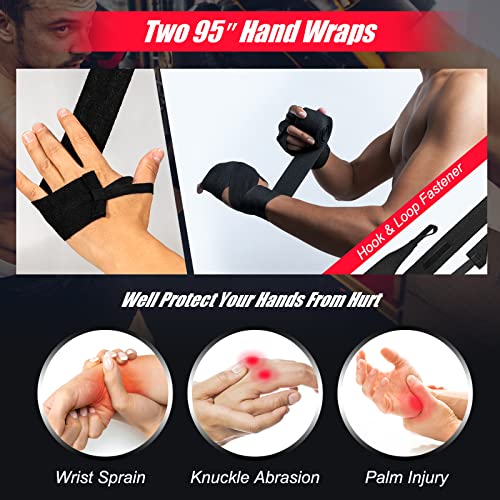 Goplus Punching Bag for Adults, 56 lbs Heavy Hanging Boxing Bag Set with 12 OZ Punching Gloves & Hand Wraps, Filled Kickboxing Bag Perfect for MMA, Muay Thai, Karate, Taekwondo Home Gym Training