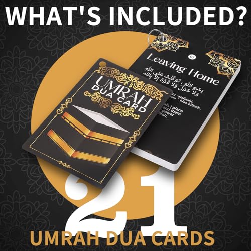 20 Umrah Dua Cards – Step-by-Step Guide to Umrah Duas, Prayers & Supplications – Portable Flashcards for Umrah Mubarak Gifts, Islamic Prayer Cards, Dua Reminder, Thoughtful Umrah Gift Idea
