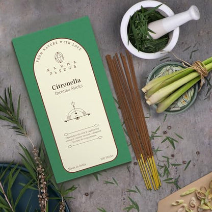 KarmaPledge Citronella Incense Sticks, Burn Time 45-60 Min, 100 Sticks - color: Citronella, size: 100 Hand Dipped Sticks