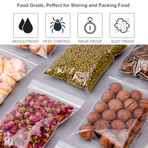 4''x 6'', (Pack of 200) 2 mil Clear Plastic Reclosable Zip Poly Bags with Resealable Lock Seal Zipper for Photo, Jewelry, Bakery, Treats, Treats, Travel, Storage, Packaging & Shipping - size: 4" x 6"