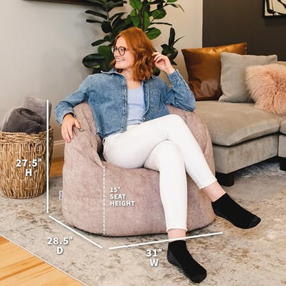 Big Joe Milano w/ Vibe Vibrating Massage Bean Bag Chair, Lunar Gray Hyde, Faux Suede Polyester Blend, 2.5 feet - color: Lunar Gray, size: Milano with Vibe