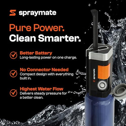 Portable Bidet for Travel – Electric High Pressure Rechargeable Bidet for Women & Men | 400ML Bottle | 650ML/Min Flow | USB-C | 1100mAh Battery | USA Brand – Spray Mate