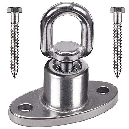 SELEWARE Silent Ball Bearing Swing Hangers, Heavy Duty 360° Rotate Swing Swivel Hook for Wooden Playground Yoga Hammock Chair Rope Punching Bag Porch Tire Web Swing Sets, 1200 Capacity - color: Ball Bearing Swing Hanger, 1 Pack