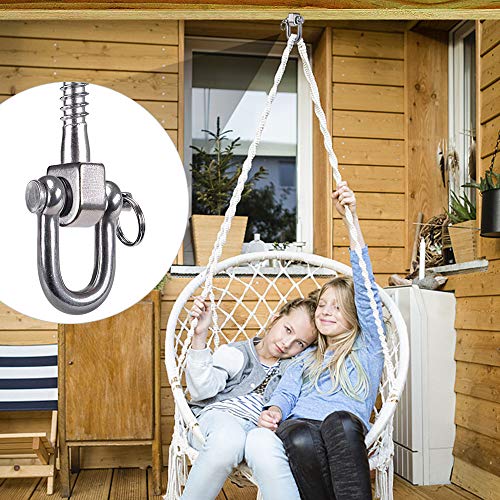 SELEWARE 6 Pack Swing Hangers Swing Set Hooks Stainless Steel Hammock Hooks for Porch Swing, Hammock Chair, Heavy Bag, Yoga Silk, Suspension Straps, Gymnastics Rings - color: Stainless 6 Pack Swing Hooks