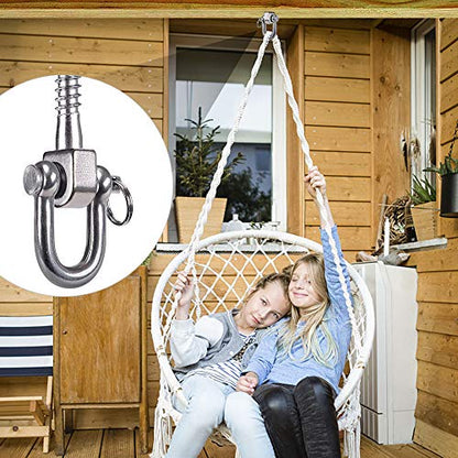 SELEWARE 6 Pack Swing Hangers Swing Set Hooks Stainless Steel Hammock Hooks for Porch Swing, Hammock Chair, Heavy Bag, Yoga Silk, Suspension Straps, Gymnastics Rings - color: Stainless 6 Pack Swing Hooks