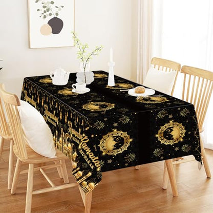 tineit 3 Pieces Ramadan Table Cloth, Ramadan Mubarak Table Decorations, Ramadan Decor Table Covers, Ramadan Decorations for Home Eid Mubarak Table Cloth