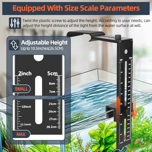 hygger Aquarium Light Clip Holder (for HG-957),1 Piece, Aquarium Fish Tank Light Riser/Holder/Bracket/Stand/Mount - size: 1 piece