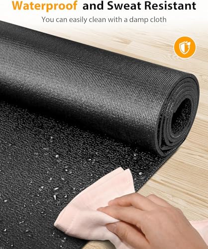 Foldable Rubber Treadmill Mat - Exercise Bike Mat with Waterproof Non-Slip Shock Absorption, Exercise Equipment Mat to Protect Floor for Home Gym Workout - size: 72.1"L x 31.4"W x 0.2"Th