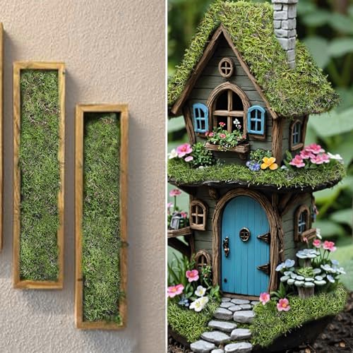 Preserved Moss for Crafts Potted Plants 2 sq.ft. Dried Natural Preserved Moss Mat Green Moss for Planters Crafts Woodland Decor Garden Party Decorations Wall Art DIY Project Green