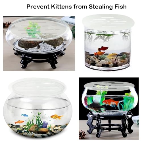 Acrylic Aquarium Anti Jumping Lid Cover 2PCS, Round 7.5 Inch Fish Tank Cover with Multi Holes to Prevent Fish, Shrimp, Turtles, Reptiles from Jumping Out