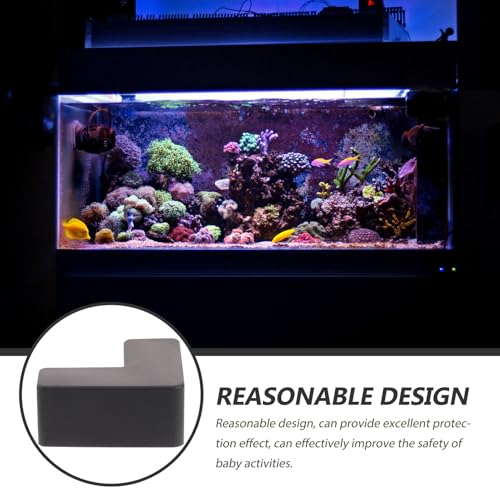 6pcs Black Silicone Corner Guards Impact-Resistant Edge Protectors for Fish Tanks and Pet Carriers, Supple Tank Safety Bumpers for Home Furniture and Aquarium Corners