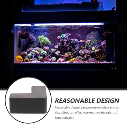 6pcs Black Silicone Corner Guards Impact-Resistant Edge Protectors for Fish Tanks and Pet Carriers, Supple Tank Safety Bumpers for Home Furniture and Aquarium Corners