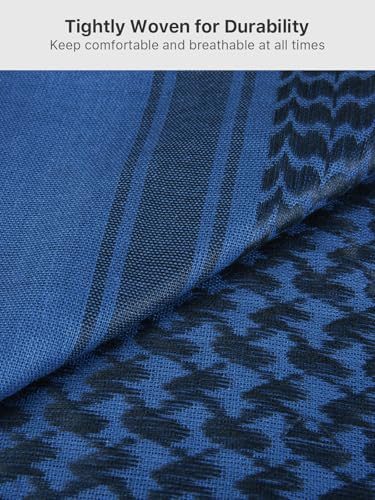FREE SOLDIER Scarf Military Shemagh Tactical Desert Keffiyeh Head Neck Scarf Arab Wrap with Tassel for Men Women - color: Blue