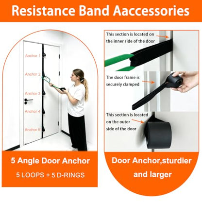 Resistance Bands with Door Anchor 3 Pull Rope Bands with Handles