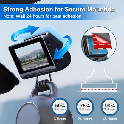 Adhesive Sticky Pads for Dash Cam Mount - 4PCS Heavy Duty Double Sided Tape Replacement for Dashcam & Car Camera Suction Cup, Heat Resistant Sticker Glue Mounting on Windshield/Windscreen/Window Glass - color: Grey