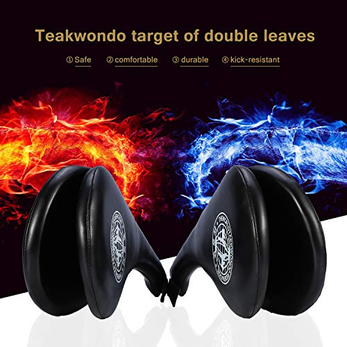 Taekwondo Kick Pads, Pack of 2 Professional TKD Kicking Training Karate Boxing Practice Pad Kickboxing Striking Target Pads Martial Arts Training Equipment for Children and Adults(Black)