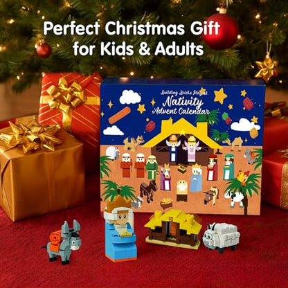 Nativity Advent Calendar 2026 Kids – 24 Days Building Blocks Kits Countdown Calendar Set, Stocking Stuffer Holiday Building Toys for Boys, Girls, Teens & Adults Ages 6+
