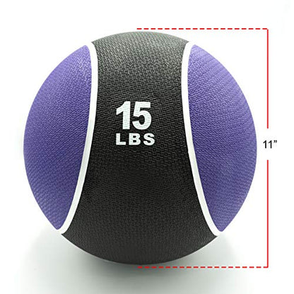 Valor Fitness 무게감 있는 의료용 볼 휴대용 고무 중간 볼 무게 코어 밸런스 복부 운동 장비 홈 체육관 운동 - color: 6.8kg(15파운드) 볼
