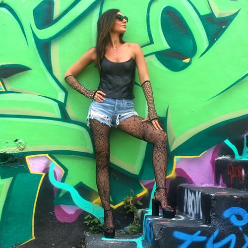 Millennials In Motion Sheer Elegance Patterned Tights - color: Cobweb