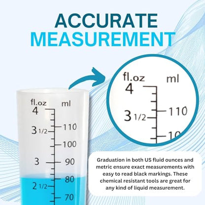 4oz (110 mL) Graduated Cylinder - Heat Resistant & Chemical Resistant, Multipurpose Measuring Cylinder, Measurements in Milliliters (mL) and Fluid Ounces (Fl Oz) (1 Pack) - size: 1 Pack
