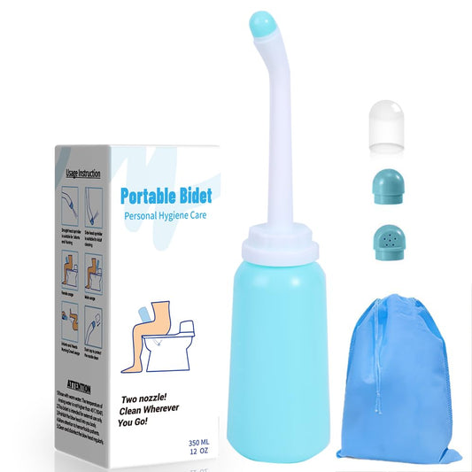 Handheld Personal Bidet Bottle, Bottle for Gentle Postpartum Care and Cleansing, Feminine Care，Personal Perineum Cleansing, 350Ml Portable Travel Bidet（Green）, Resistant to 100ºC, Bonus Bag - color: Green【350ml】
