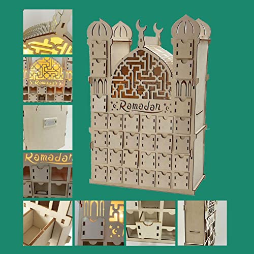 Wooden Ramadan Advent Calendar,Ramadan Countdown Calendar,30 Grid, Eid Mubarak Decorations, Decor,Eid Decor