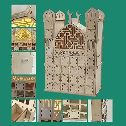 Wooden Ramadan Advent Calendar,Ramadan Countdown Calendar,30 Grid, Eid Mubarak Decorations, Decor,Eid Decor