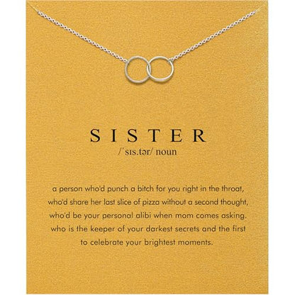 Dainty Silver Necklace for Women - Ankh Jesus Horse Celtic Cross Necklace for Women, Dainty Charm Spider Christian Gifts for Friends Sister Mom, Birthday, Christmas, Mother's Day, Graduation Gifts - style: Twin-Sister