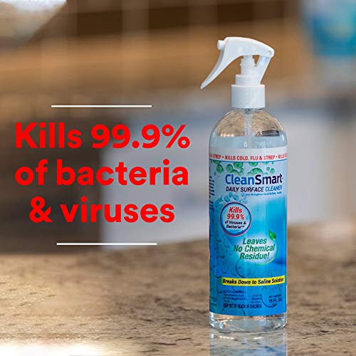 CleanSmart Daily Surface Spray Disinfectant, Kills 99.9% of Viruses, Bacteria, Mold & Fungus, 16 oz Bottle (Pack of 3) - size: 16 Fl Oz (Pack of 3)