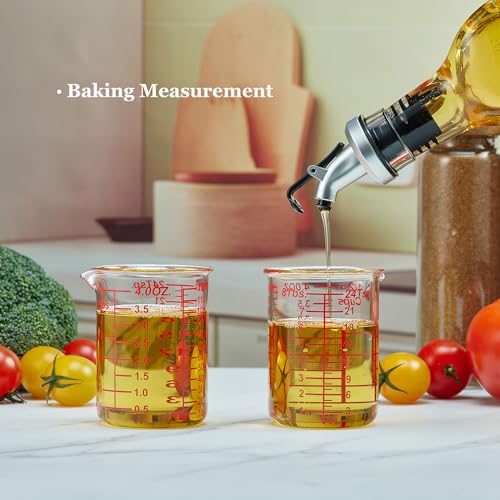 120 ML/4OZ High Borosilicate Glass Measuring Cup-V-Shaped Spout,Glass Measuring Beaker for Kitchen or Restaurant, Easy to Read(SINGLE) - size: 120 ML (4 Oz)-SINGLE