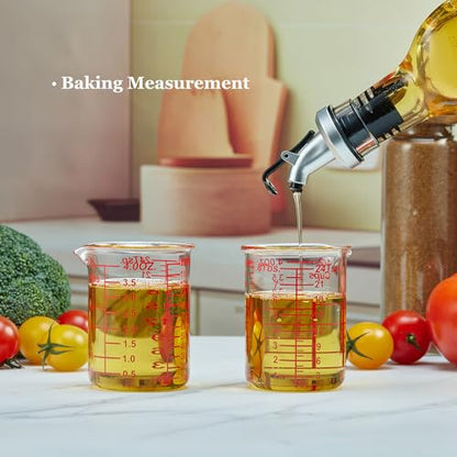 120 ML/4OZ High Borosilicate Glass Measuring Cup-V-Shaped Spout,Glass Measuring Beaker for Kitchen or Restaurant, Easy to Read(SINGLE) - size: 120 ML (4 Oz)-SINGLE