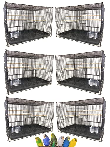 Small Breeder Breeding Cages with Center Dividers, Pack of 6, 24 x 16 x 16 H inches (24 x 16 x 16 H inches, Black) - color: Black