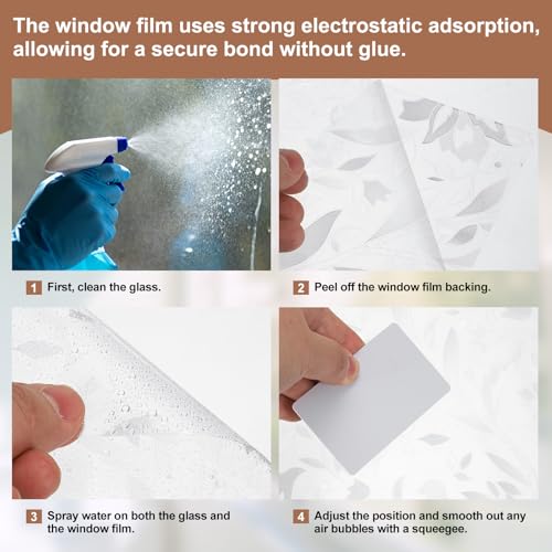 uxcell Window Privacy Film, 39.4 x 15.7 Inch Frosted Glass Window Film, Static Cling Non-Adhesive Reusable Door Coverings 3D Flower Pattern for Bathroom Home Living Room, Clear - size: 39.4 x 15.7 Inch