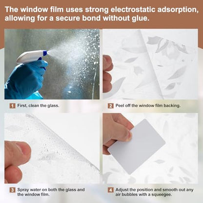 uxcell Window Privacy Film, 39.4 x 7.9 Inch Frosted Glass Window Film, Static Cling Non-Adhesive Reusable Door Coverings 3D Flower Pattern for Bathroom Home Living Room, Clear - size: 39.4 x 7.9 Inch