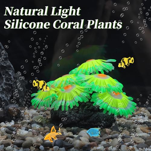 Fluorescent Aquarium Coral, Vibrant Glowing Effect, Fish Tank Decorations, Artificial Aquarium Accessories, Green