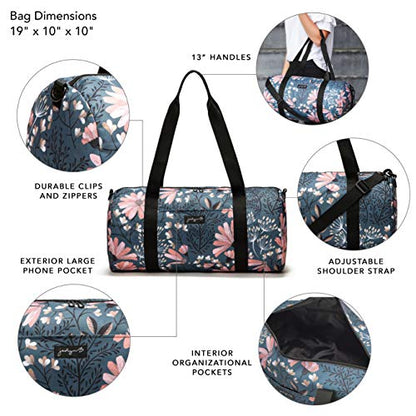 19” Barrel Womens Duffel/Gym/Weekender Bag (Navy Floral) - color: Navy Floral