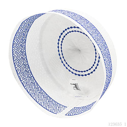 RUIXIA Men Boys Muslim Prayer Kufi Hat Skull Cap Embroidery Islam Kufi Headware takke Praying Beanie Hat Kofia Topi Hat - color: Blue-adult