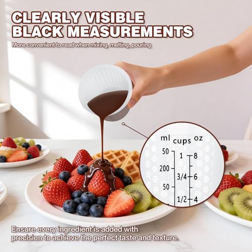 1Cup/250ml Silicone Measuring Cups 4-Pack Set, Reusable 8oz Silicone Cups Set for Prepping Cooking Baking, Melting Butter Chocolate Dishwasher Microwave Safe Baking Supplies - color: 4*250ml