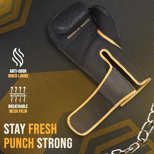 Twisto Boxing Gloves Black Rox - Pro Training & Sparring, Maya Hide Leather, Muay Thai, MMA, Kickboxing, Men, Women, Adults, Heavy Punching Bag, Focus Mitts, Pads,10oz 12oz 14oz 16oz - color: Golden, size: 12 oz