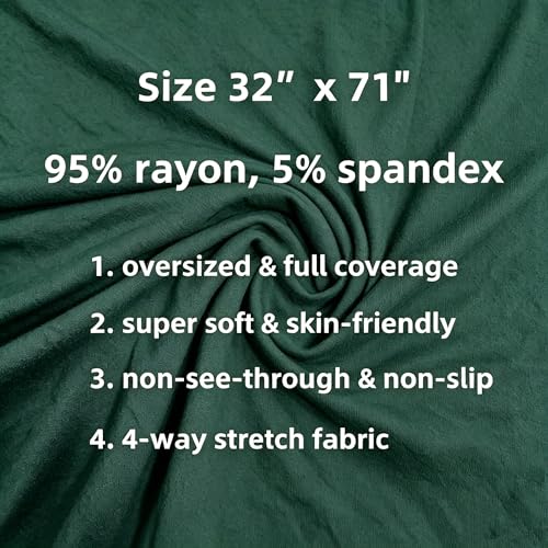 Lina & Lily Non-see-through Premium Jersey Maxi Hijab Head Scarf Wrap for Muslim Women - color: Dark Green